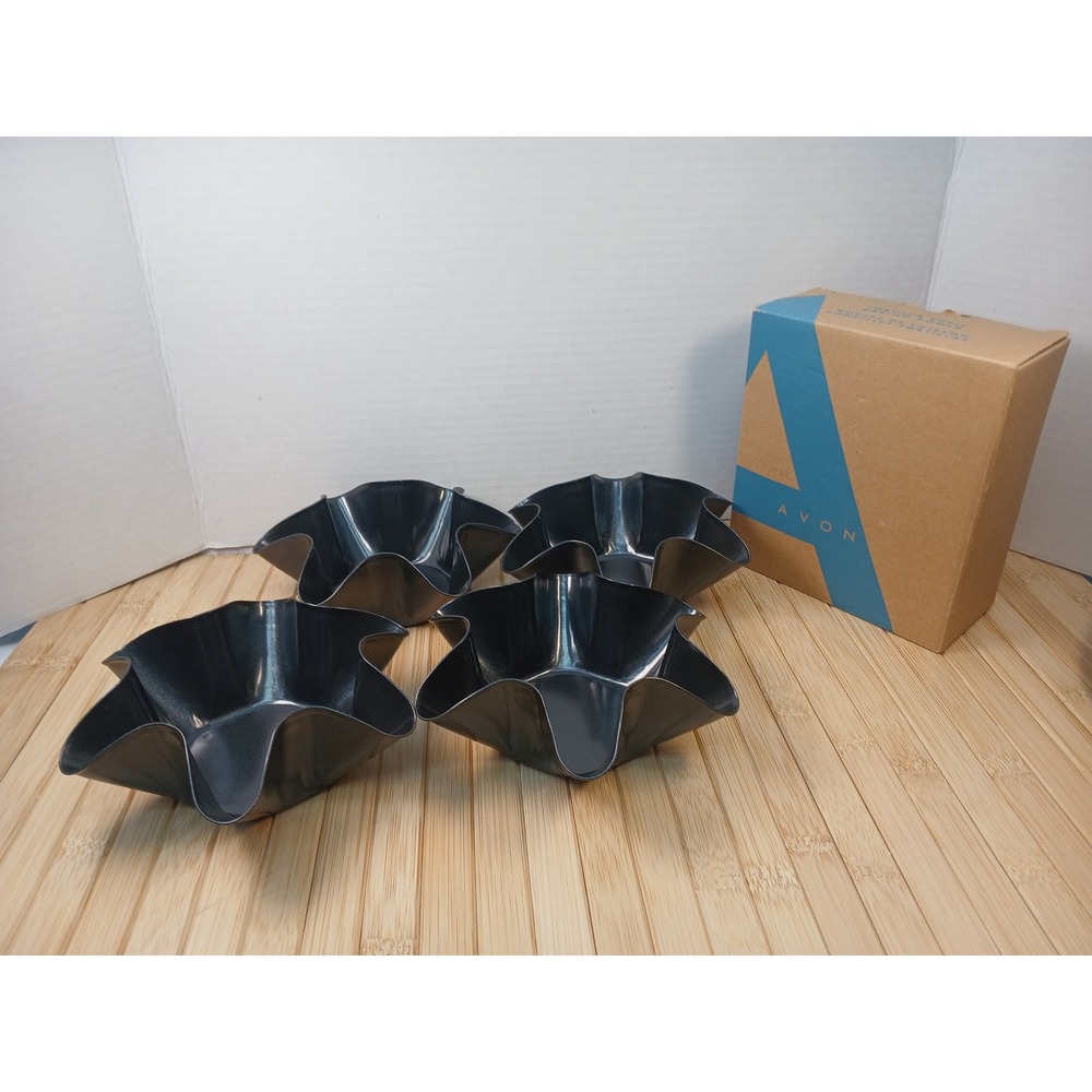 Avon Tortilla Shell Baking Bowls Set of 4 NonStick Taco Salad Molds Carbon Steel